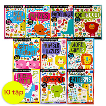 Playtime Learning Numbers Words Colours Sticker Activity 10 Books Set by Make Believe Ideas – Ages 4+ - Paperback