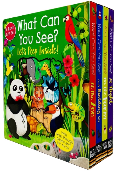 What Can You See Lets Peep Inside 4 Books Set by Little Tiger - Ages 3-6 - Board Book