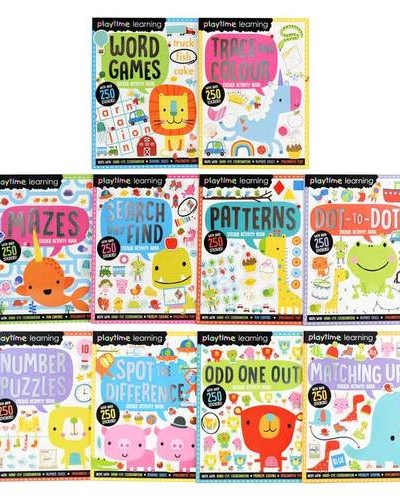 Playtime Learning Numbers Words Colours Sticker Activity 5 Books - Age 4+ - Paperback